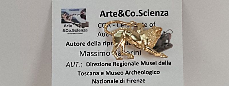 Spilla Chimera in argento dorato