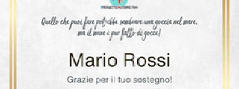 DIPLOMA DI SOSTENITORE DI #PAFVG