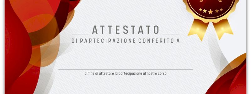 Attestato partecipazione