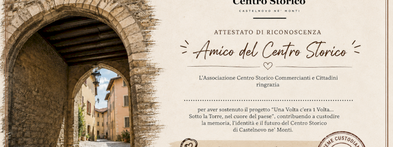 Attestato digitale di amico del centro storico