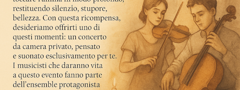 Concerto Privato – Un gesto d’arte, un dono senza tempo