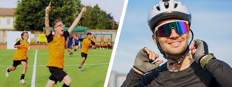 UNA GIORNATA SPORTIVA E OCCHIALI VENTO IN FACCIA