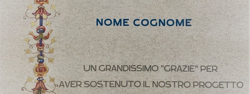 APERTIVO CON UN NOSTRO VOLONTARIO con consegna di pergamena e braccialetto