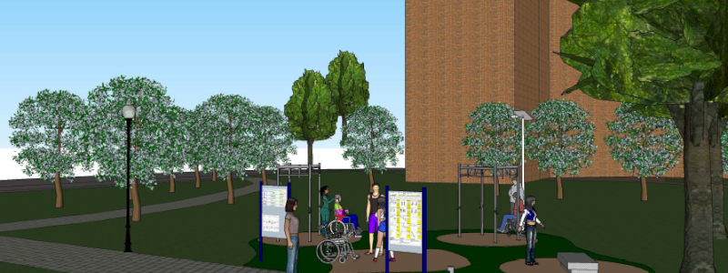 Ringraziamento e nome su targa posta all'accesso dell'Ability Park