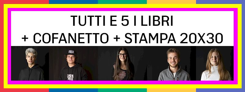 Tutti e 5 i libri con cofanetto e una stampa fotografica 20x30