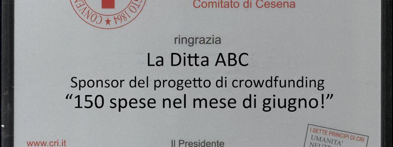 Una targa per lo sponsor