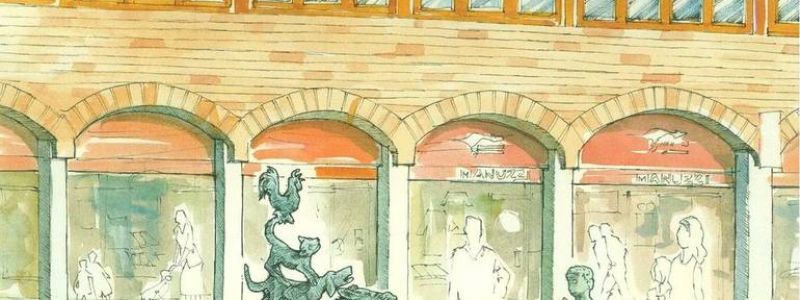 Riproduzione di opera di artista locale su carta pergamenata con timbro a secco di autenticazione