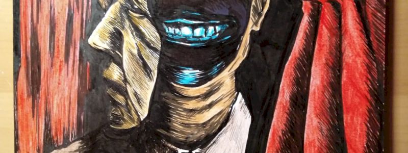 David Lynch, disegno originale su carta + ringraziamento social